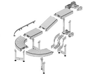 Гибкий модульный цепной конвейер Гибкий модульный цепной конвейер