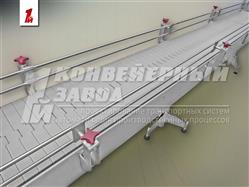 Пластинчатый конвейер для емкостей с химической продукцией Пластинчатый конвейер для емкостей с химической продукцией